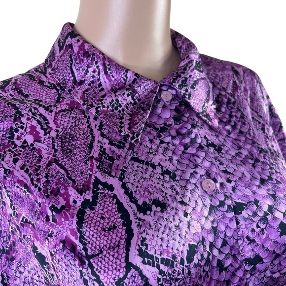 Neiman Marcus Women’s Top Blouse Purple Button Down Size 14 - Picture 9 of 11